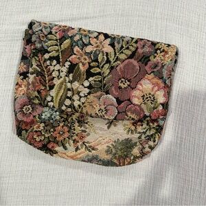 Floral Boho Cottagecore Grandma Tapestry Clutch Bag Hand Purse Velcro Closure
